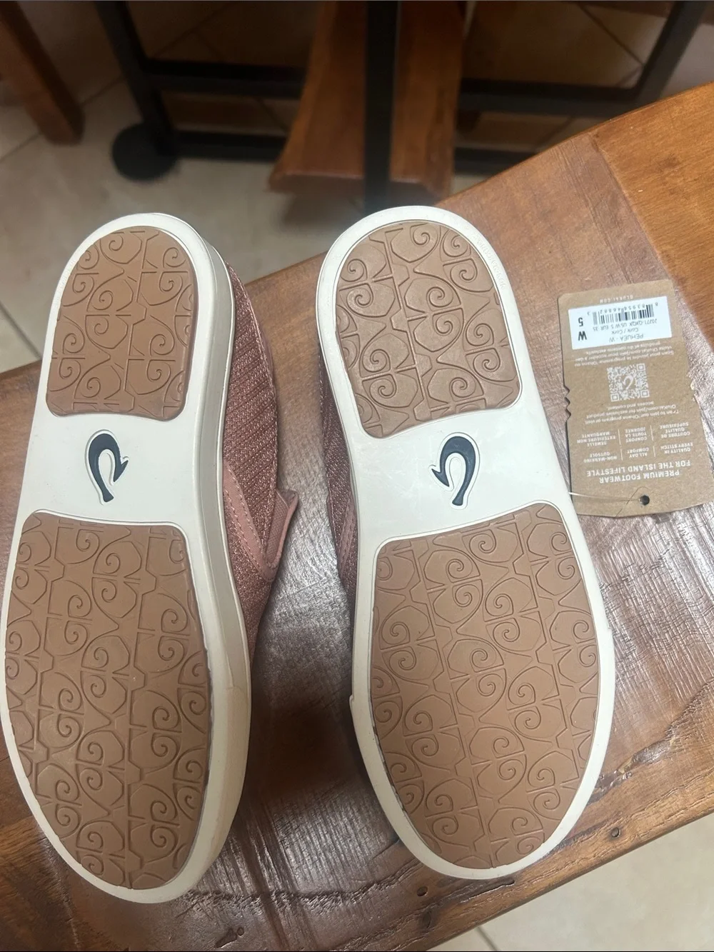 OluKai Women's Slip-On Loafers in Dusty Rose